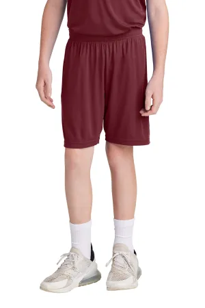 Sport-Tek Youth Moisture Wicking Competitor United Athletic Shorts - Maroon/White Clothing Sport-Tek