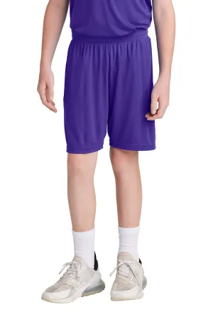 Sport-Tek Youth Moisture Wicking Competitor United Athletic Shorts - Purple/White Clothing Sport-Tek