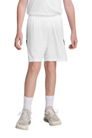 Sport-Tek Youth Moisture Wicking Competitor United Athletic Shorts - White/Black Clothing Sport-Tek