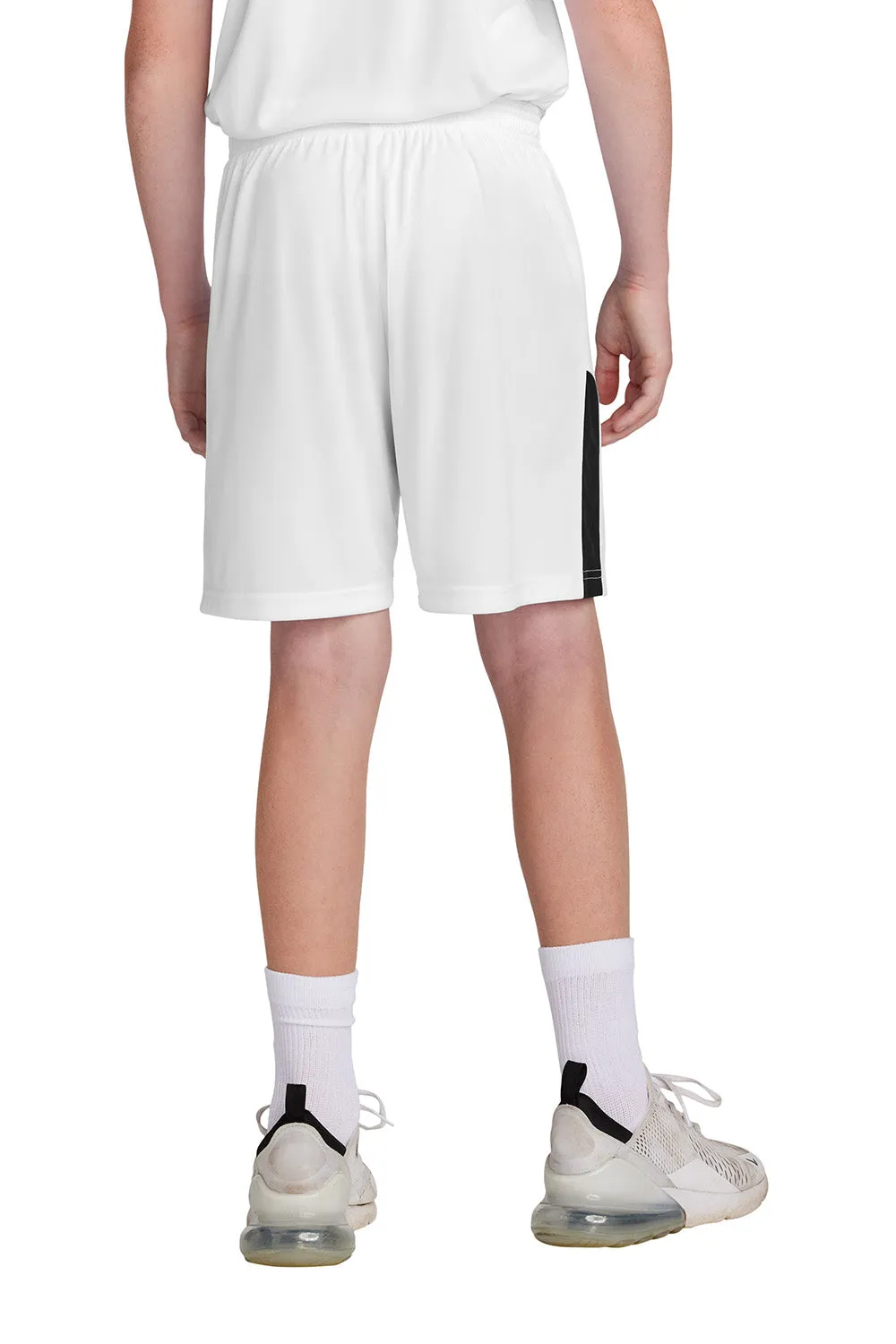 Sport-Tek Youth Moisture Wicking Competitor United Athletic Shorts - White/Black Clothing Sport-Tek