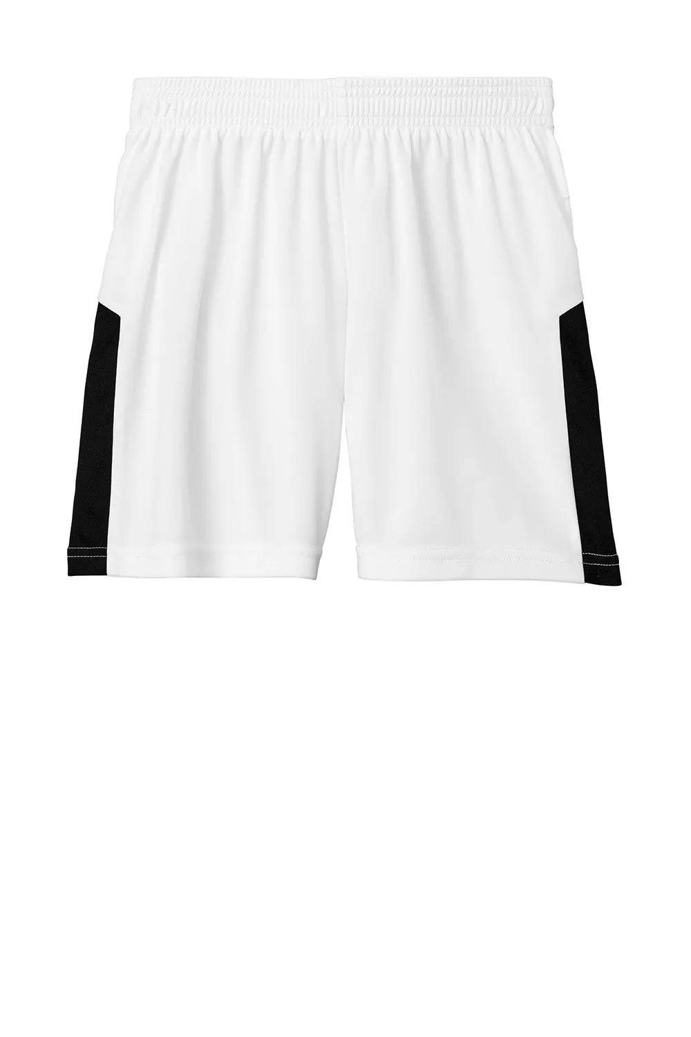 Sport-Tek Youth Moisture Wicking Competitor United Athletic Shorts - White/Black Clothing Sport-Tek