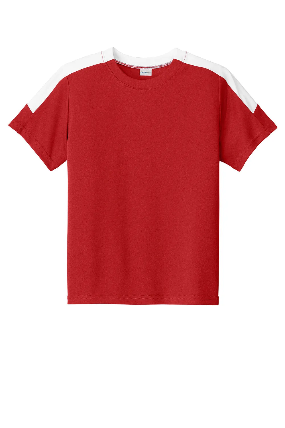 Sport-Tek Youth Moisture Wicking Competitor United Short Sleeve Crewneck T-Shirt - Deep Red/White Clothing Sport-Tek