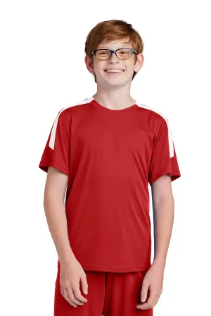 Sport-Tek Youth Moisture Wicking Competitor United Short Sleeve Crewneck T-Shirt - Deep Red/White Clothing Sport-Tek