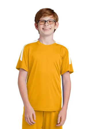 Sport-Tek Youth Moisture Wicking Competitor United Short Sleeve Crewneck T-Shirt - Gold/White Clothing Sport-Tek