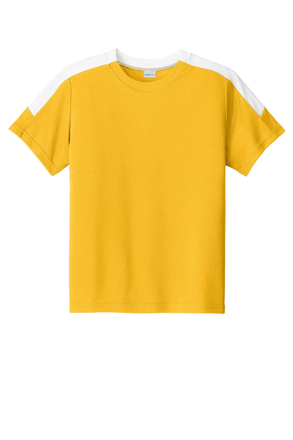 Sport-Tek Youth Moisture Wicking Competitor United Short Sleeve Crewneck T-Shirt - Gold/White Clothing Sport-Tek