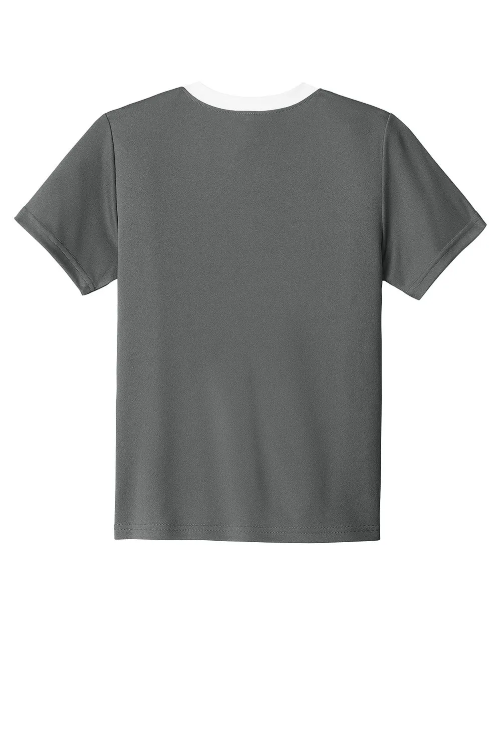 Sport-Tek Youth Moisture Wicking Competitor United Short Sleeve Crewneck T-Shirt - Iron Grey/White Clothing Sport-Tek