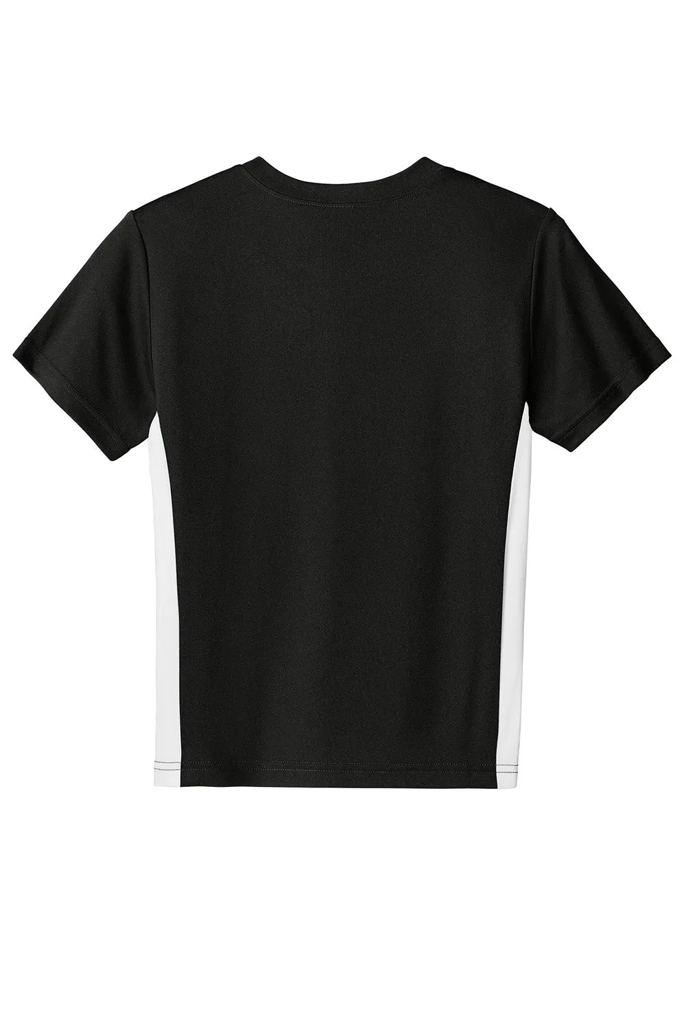 Sport-Tek Youth Moisture Wicking Competitor United Short Sleeve V-Neck T-Shirt - Black/White Clothing Sport-Tek