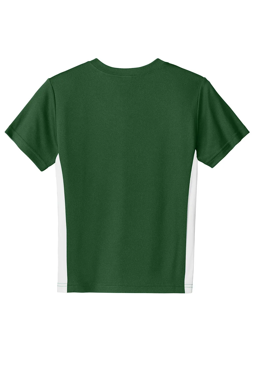 Sport-Tek Youth Moisture Wicking Competitor United Short Sleeve V-Neck T-Shirt - Forest Green/White Clothing Sport-Tek