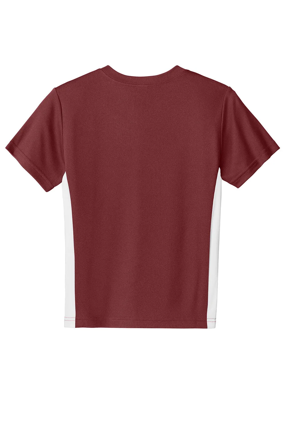Sport-Tek Youth Moisture Wicking Competitor United Short Sleeve V-Neck T-Shirt - Maroon/White Clothing Sport-Tek