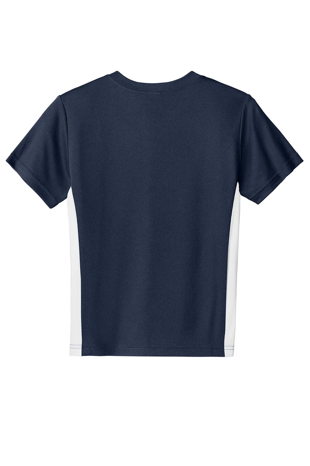 Sport-Tek Youth Moisture Wicking Competitor United Short Sleeve V-Neck T-Shirt - True Navy Blue/White Clothing Sport-Tek