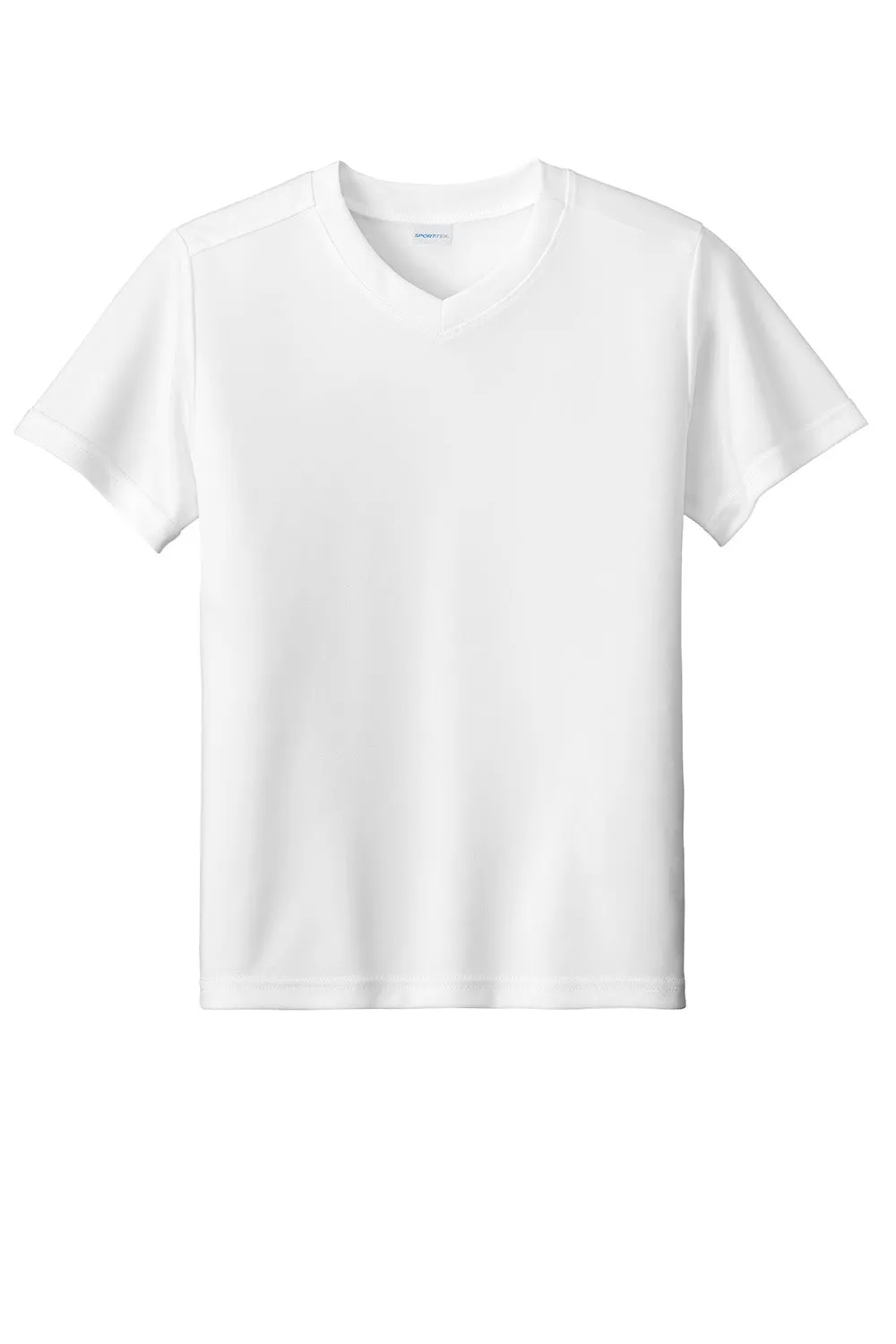 Sport-Tek Youth Moisture Wicking Competitor United Short Sleeve V-Neck T-Shirt - White Clothing Sport-Tek