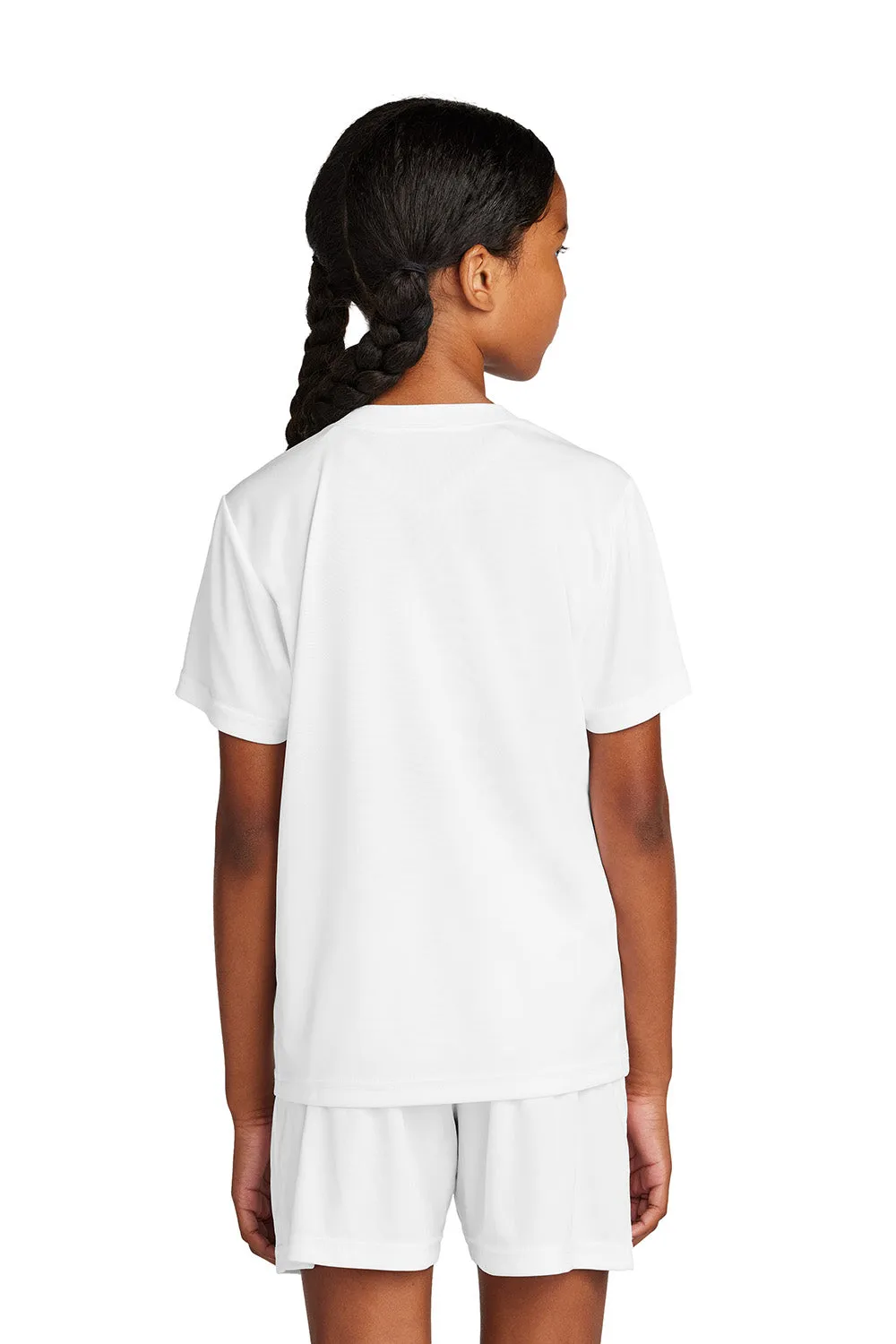 Sport-Tek Youth Moisture Wicking Competitor United Short Sleeve V-Neck T-Shirt - White Clothing Sport-Tek
