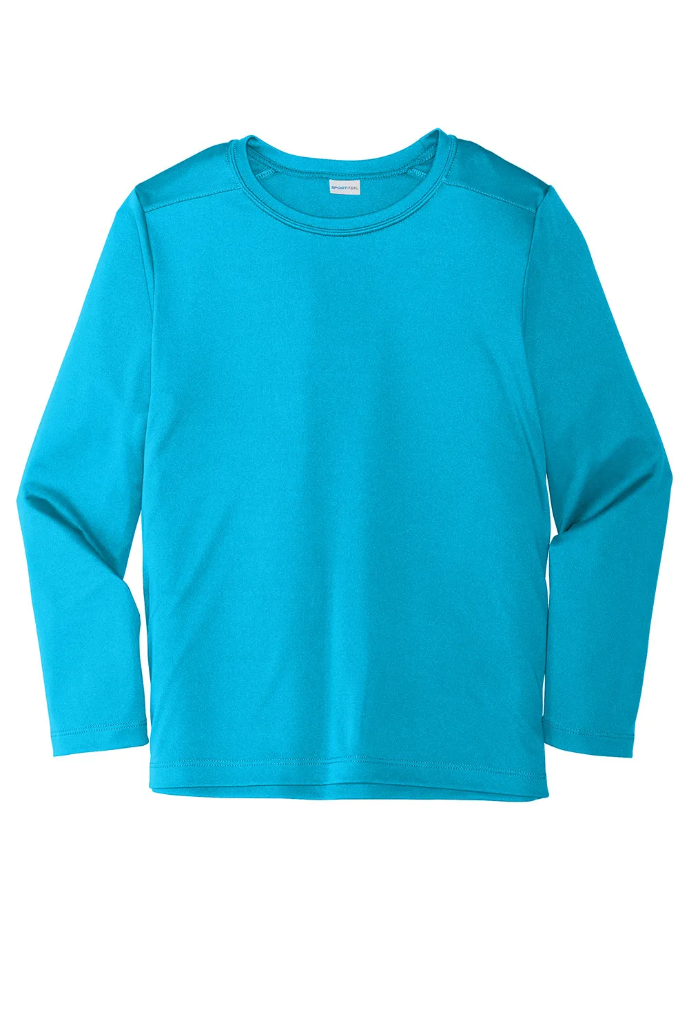 Sport-Tek Youth Moisture Wicking Long Sleeve Crewneck T-Shirt - Sapphire Blue Clothing Sport-Tek