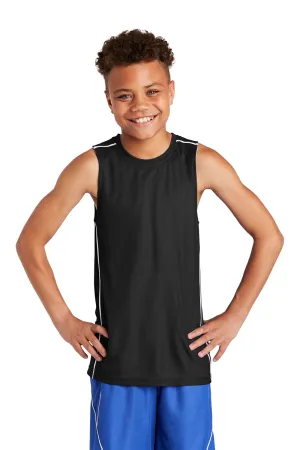 Sport-Tek Youth Moisture Wicking Mesh Reversible Tank Top - Black - Closeout Clothing Sport-Tek
