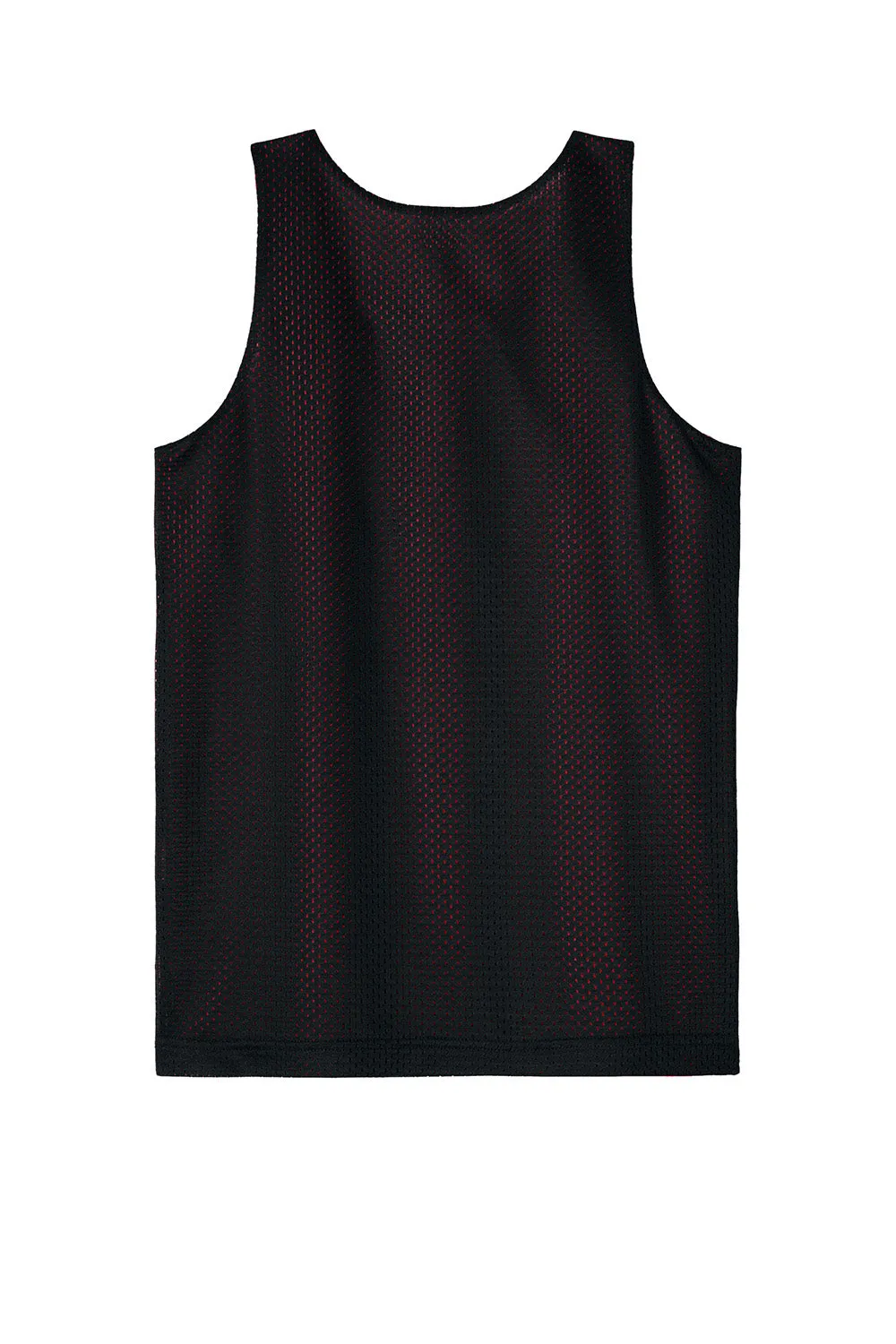 Sport-Tek Youth Moisture Wicking Reversible Mesh Tank Top - Black/Deep Red Clothing Sport-Tek