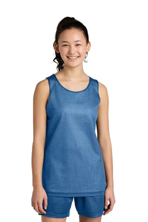 Sport-Tek Youth Moisture Wicking Reversible Mesh Tank Top - Carolina Blue/White Clothing Sport-Tek