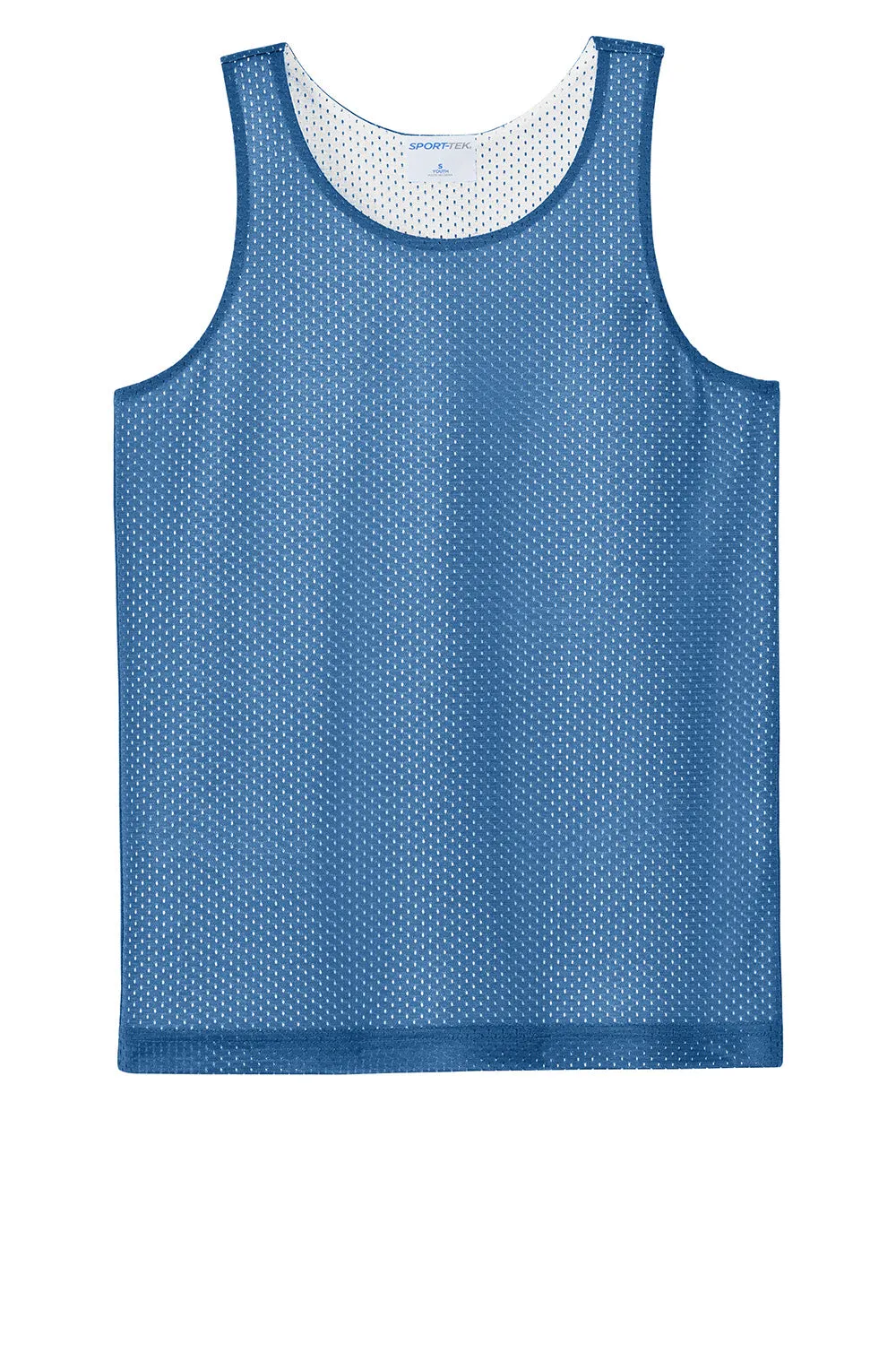 Sport-Tek Youth Moisture Wicking Reversible Mesh Tank Top - Carolina Blue/White Clothing Sport-Tek