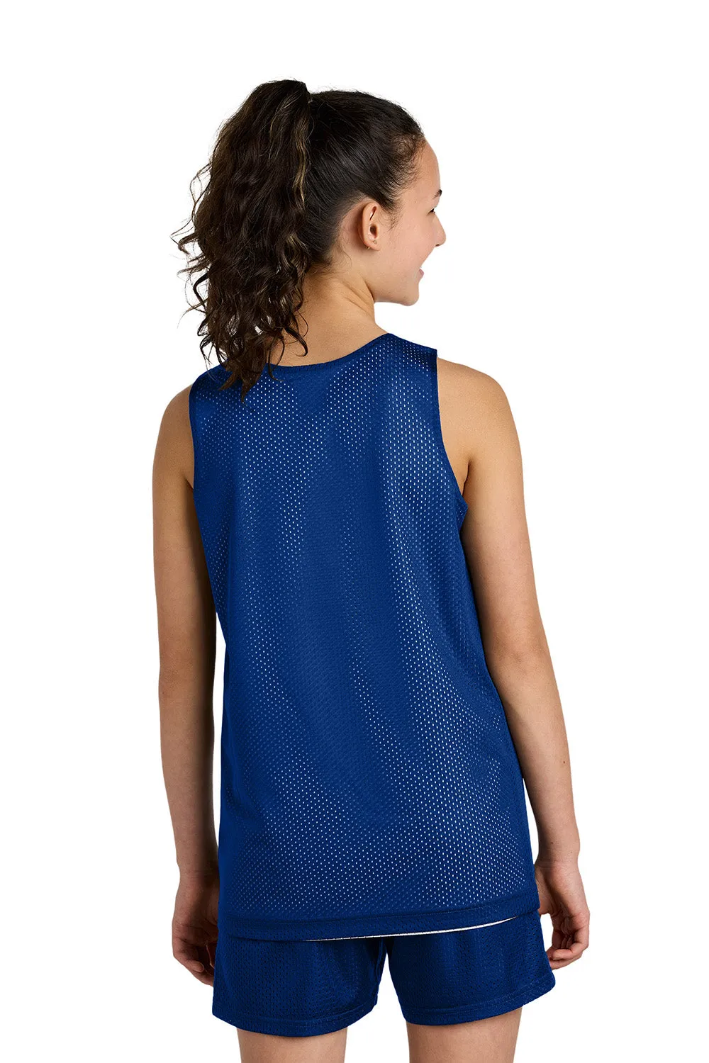 Sport-Tek Youth Moisture Wicking Reversible Mesh Tank Top - True Royal Blue/White Clothing Sport-Tek