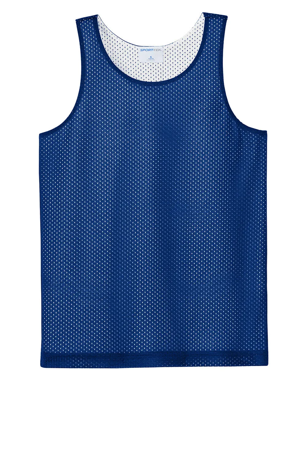 Sport-Tek Youth Moisture Wicking Reversible Mesh Tank Top - True Royal Blue/White Clothing Sport-Tek