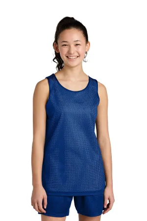 Sport-Tek Youth Moisture Wicking Reversible Mesh Tank Top - True Royal Blue/White Clothing Sport-Tek