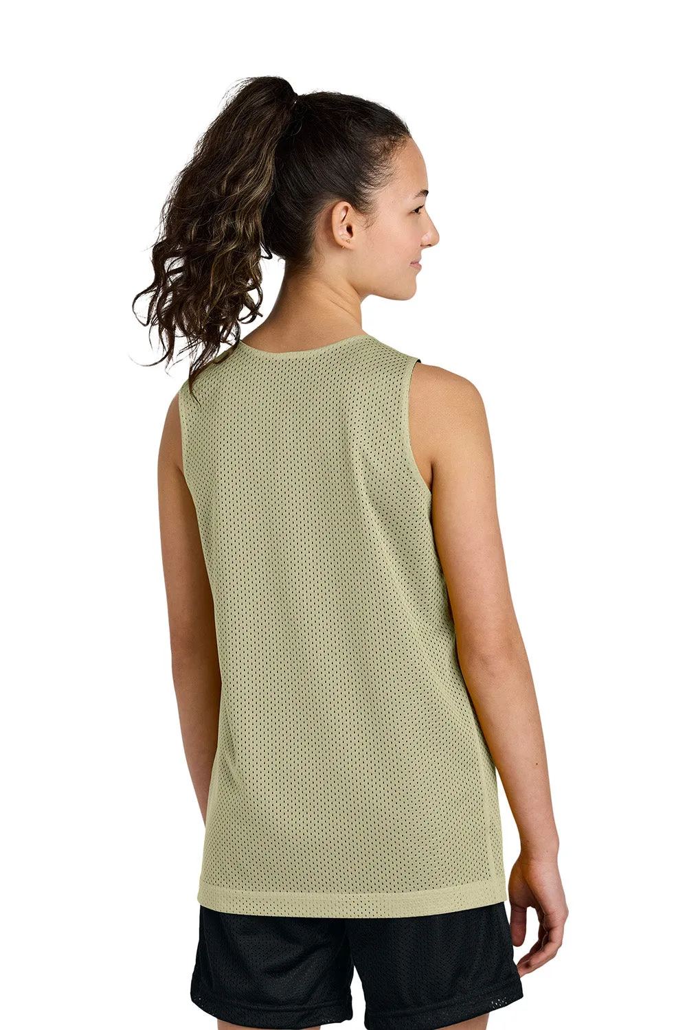 Sport-Tek Youth Moisture Wicking Reversible Mesh Tank Top - Vegas Gold/Black Clothing Sport-Tek