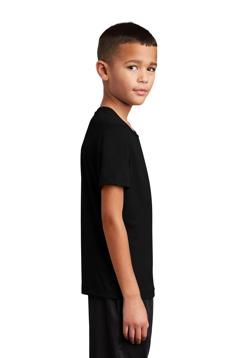 Sport-Tek Youth Moisture Wicking Short Sleeve Crewneck T-Shirt - Black Clothing Sport-Tek