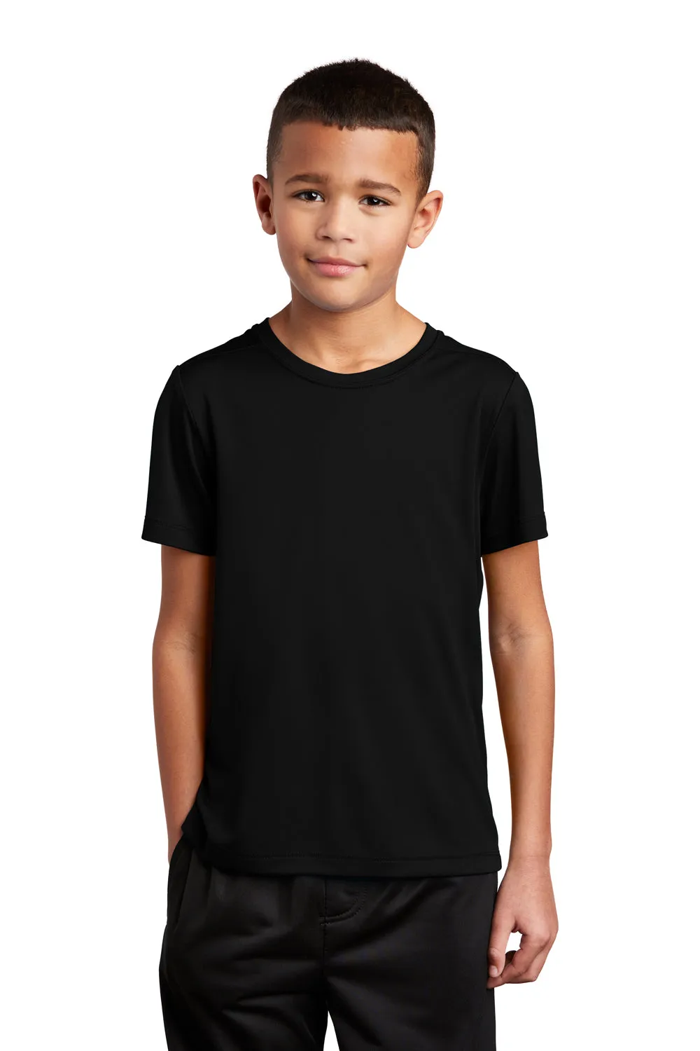Sport-Tek Youth Moisture Wicking Short Sleeve Crewneck T-Shirt - Black Clothing Sport-Tek