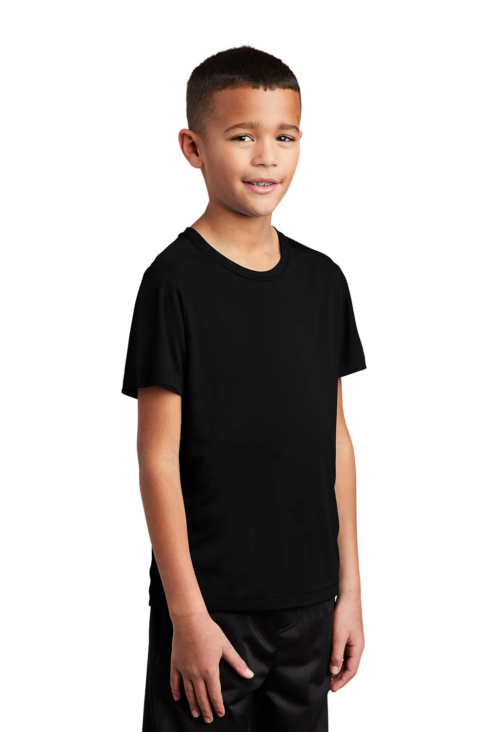 Sport-Tek Youth Moisture Wicking Short Sleeve Crewneck T-Shirt - Black Clothing Sport-Tek