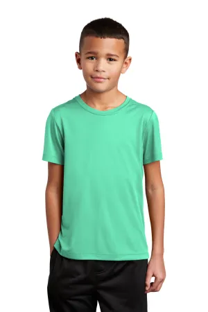 Sport-Tek Youth Moisture Wicking Short Sleeve Crewneck T-Shirt - Bright Seafoam Green Clothing Sport-Tek