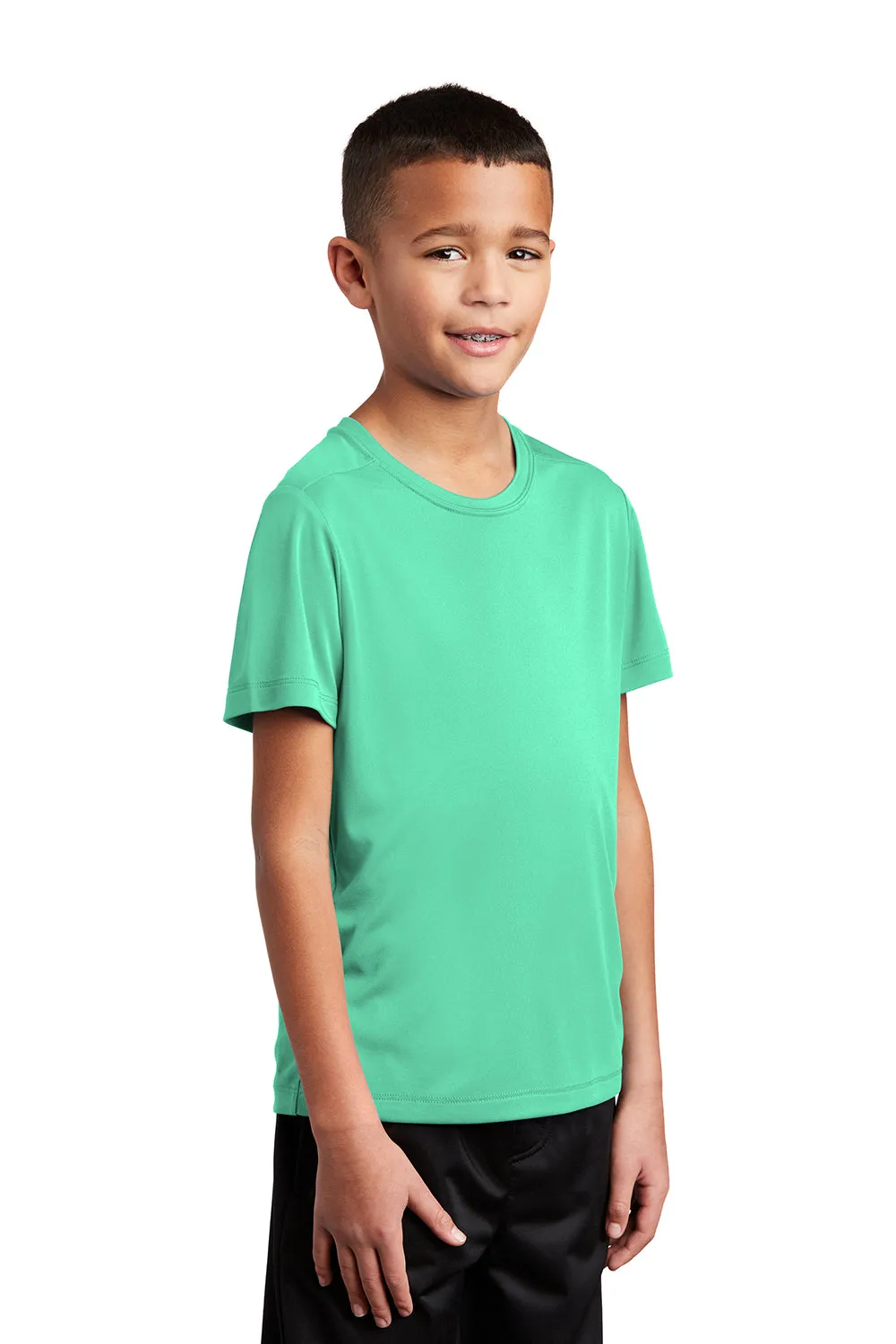 Sport-Tek Youth Moisture Wicking Short Sleeve Crewneck T-Shirt - Bright Seafoam Green Clothing Sport-Tek