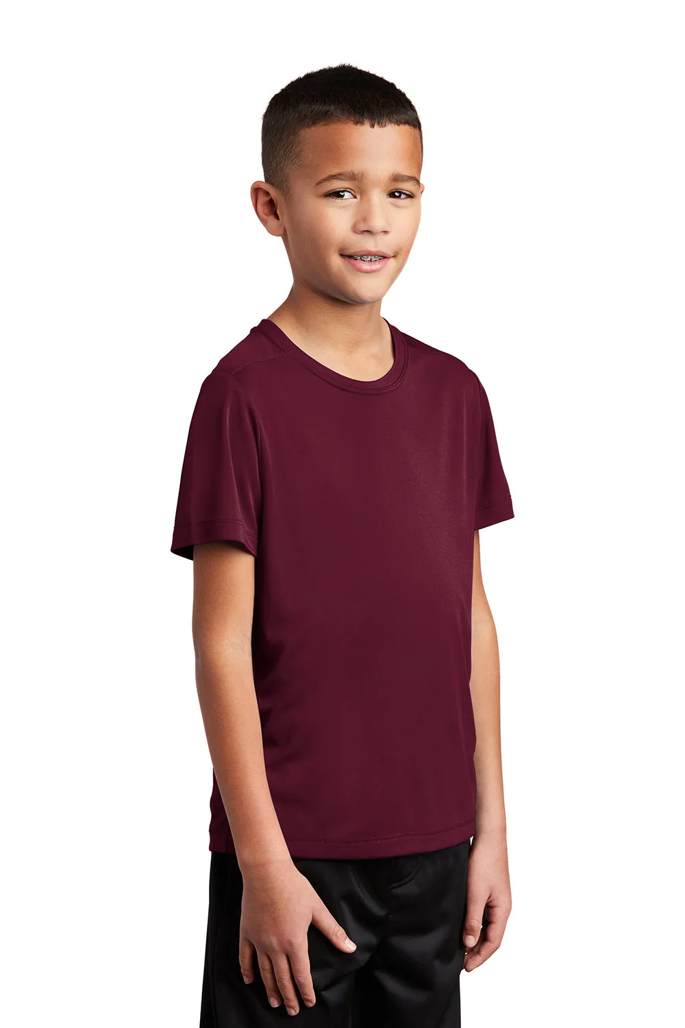 Sport-Tek Youth Moisture Wicking Short Sleeve Crewneck T-Shirt - Cardinal Red Clothing Sport-Tek