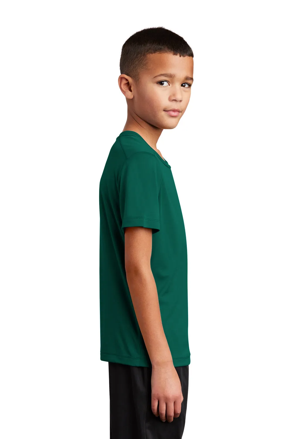 Sport-Tek Youth Moisture Wicking Short Sleeve Crewneck T-Shirt - Marine Green - Closeout Clothing Sport-Tek