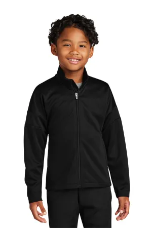 Sport-Tek Youth Moisture Wicking Travel Full Zip Jacket - Black Clothing Sport-Tek