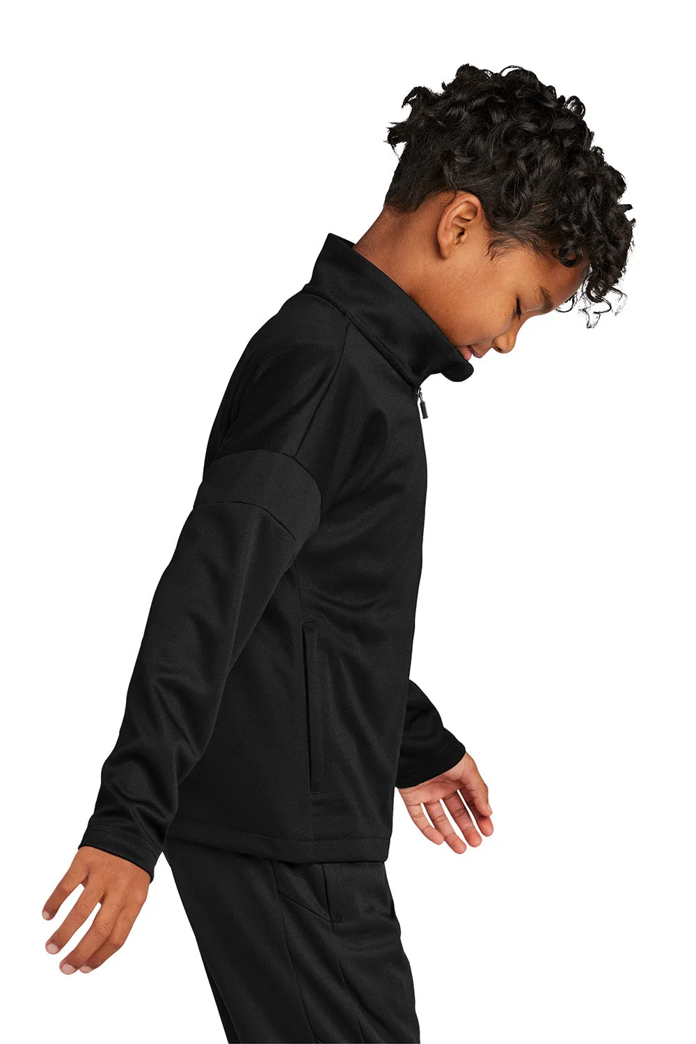 Sport-Tek Youth Moisture Wicking Travel Full Zip Jacket - Black Clothing Sport-Tek
