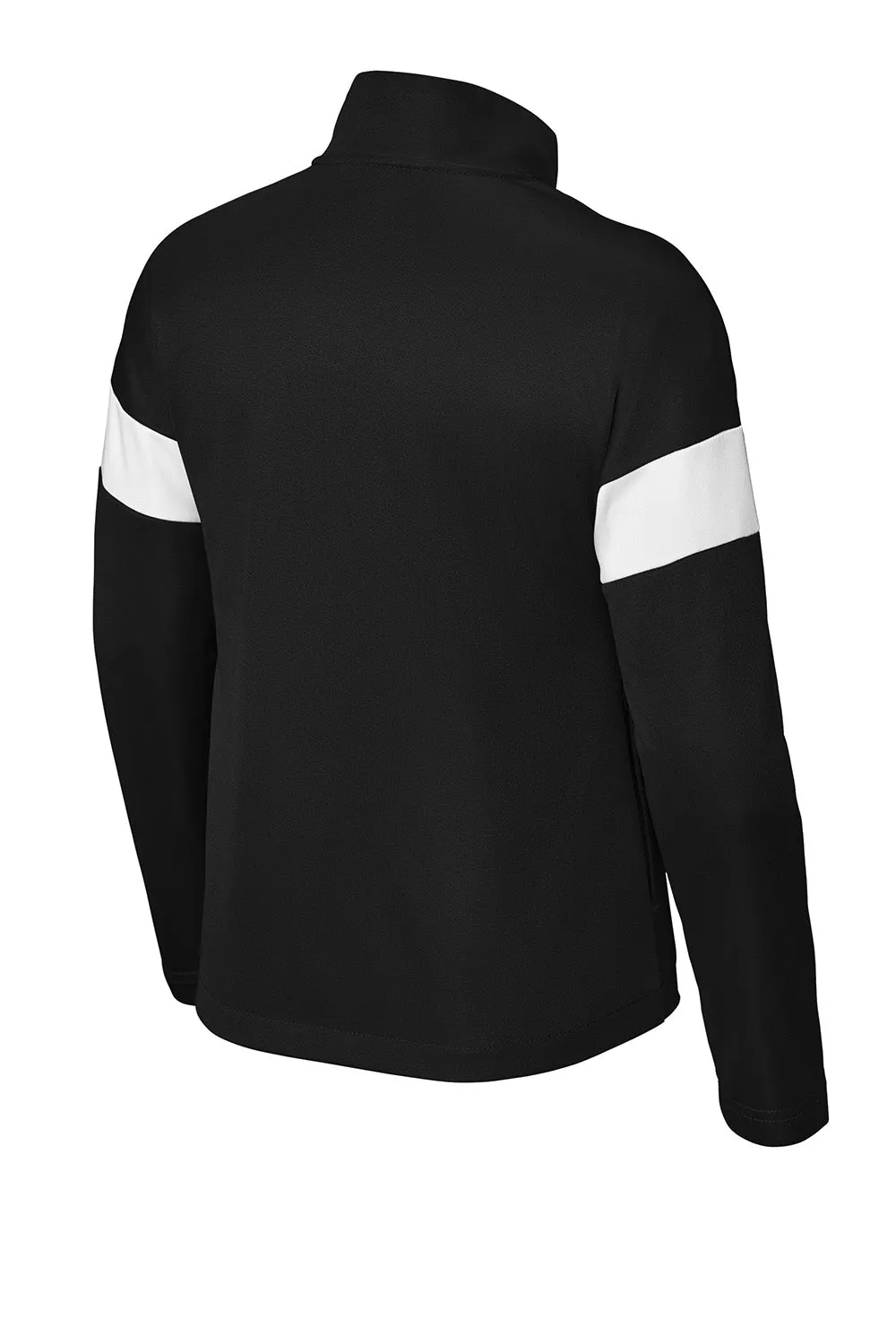 Sport-Tek Youth Moisture Wicking Travel Full Zip Jacket - Black/White Clothing Sport-Tek