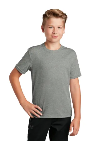 Sport-Tek Youth RacerMesh Moisture Wicking Short Sleeve Crewneck T-Shirt - Heather Grey Clothing Sport-Tek