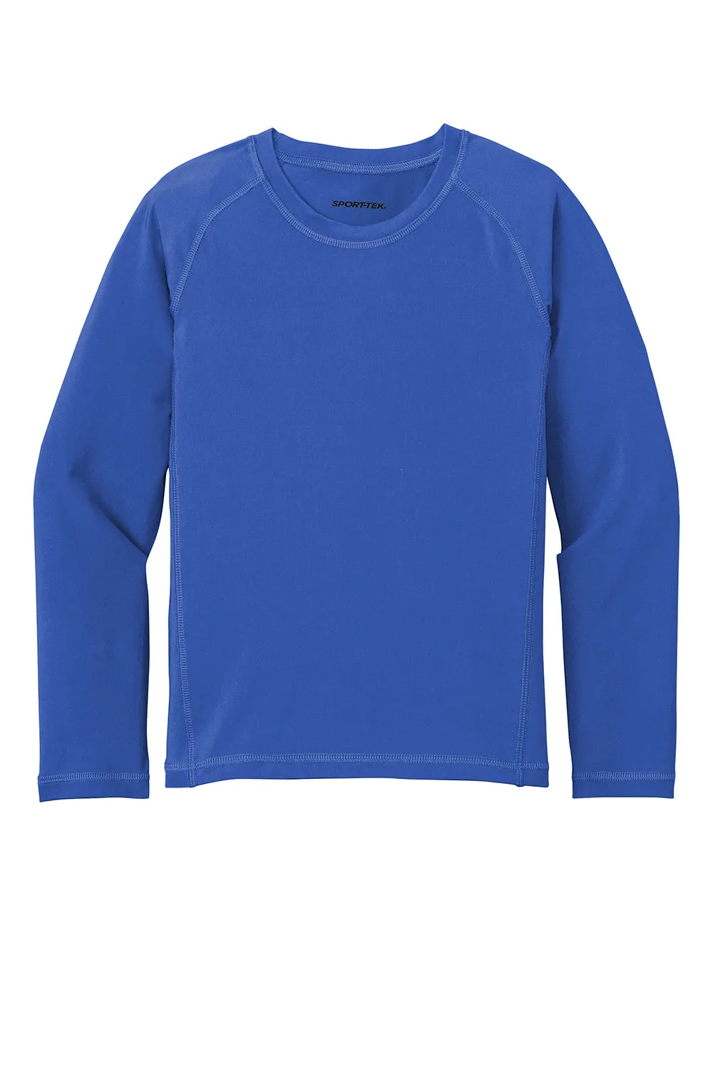 Sport-Tek Youth Rashguard Moisture Wicking Long Sleeve Crewneck T-Shirt - True Royal Blue Clothing Sport-Tek