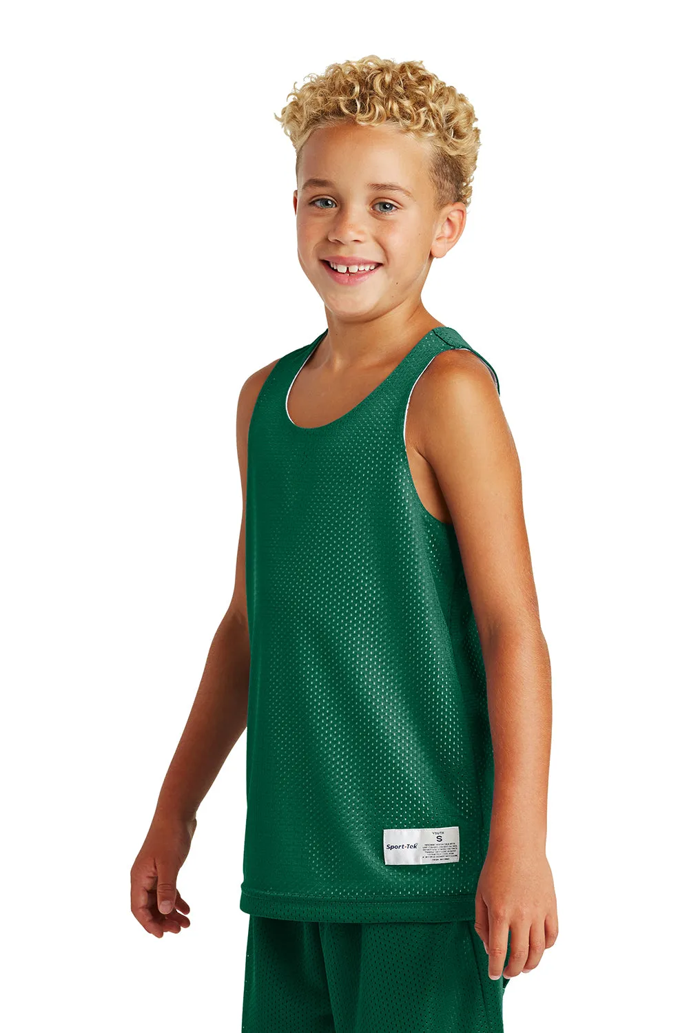 Sport-Tek Youth Reversible Mesh Moisture Wicking Tank Top - Kelly Green - Closeout Clothing Sport-Tek