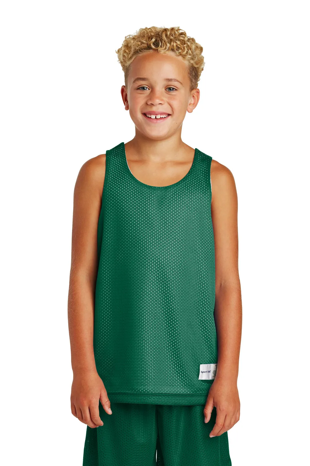 Sport-Tek Youth Reversible Mesh Moisture Wicking Tank Top - Kelly Green - Closeout Clothing Sport-Tek