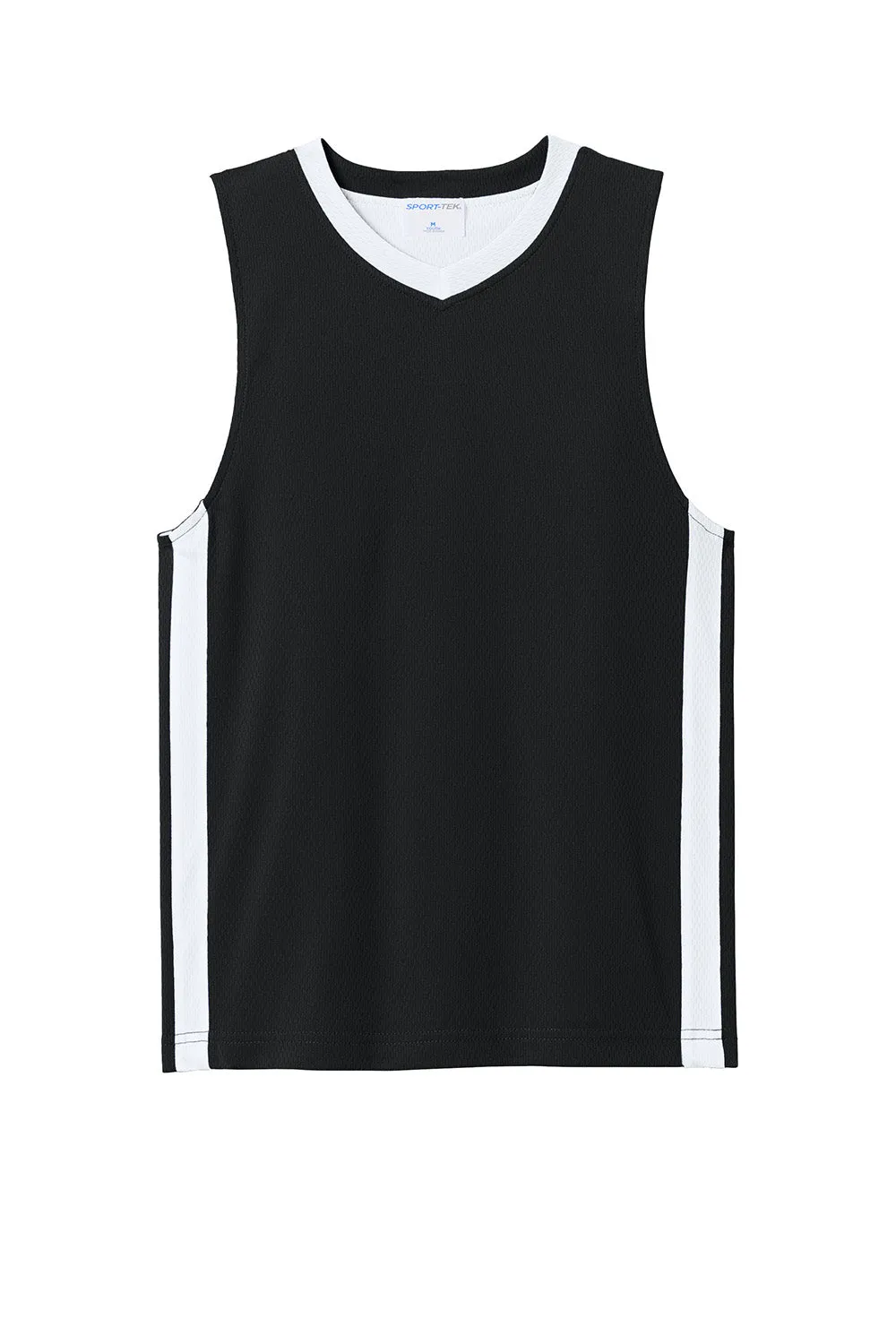 Sport-Tek Youth Rival Basketball Moisture Wicking Reversible Jersey Tank Top - Black/White Clothing Sport-Tek
