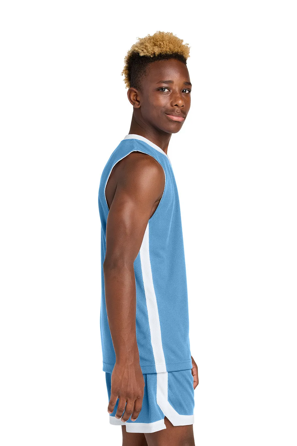 Sport-Tek Youth Rival Basketball Moisture Wicking Reversible Jersey Tank Top - Carolina Blue/White Clothing Sport-Tek