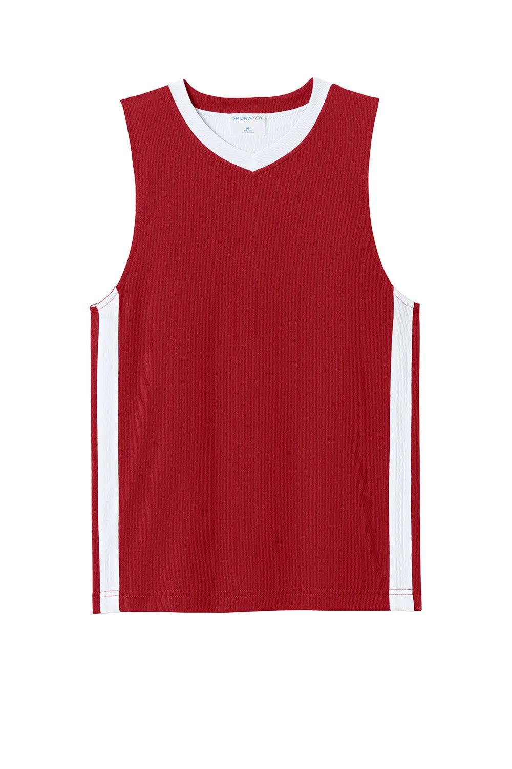 Sport-Tek Youth Rival Basketball Moisture Wicking Reversible Jersey Tank Top - Deep Red/White Clothing Sport-Tek