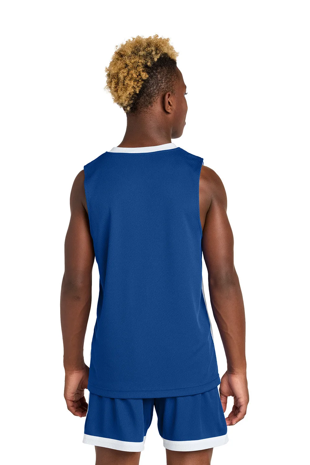 Sport-Tek Youth Rival Basketball Moisture Wicking Reversible Jersey Tank Top - True Royal Blue/White Clothing Sport-Tek