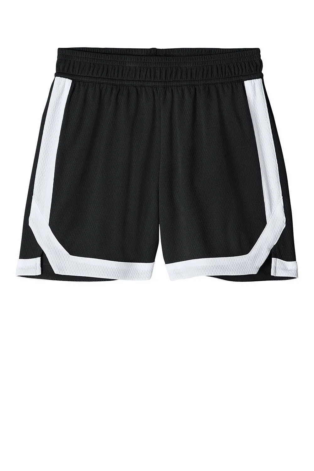 Sport-Tek Youth Rival Moisture Wicking Basketball Shorts - Black/White Clothing Sport-Tek