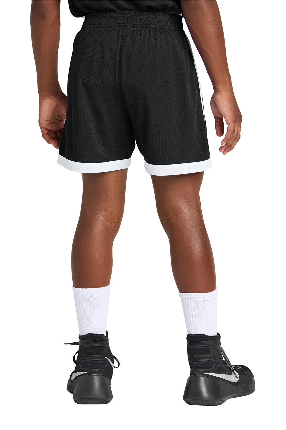 Sport-Tek Youth Rival Moisture Wicking Basketball Shorts - Black/White Clothing Sport-Tek