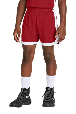 Sport-Tek Youth Rival Moisture Wicking Basketball Shorts - Deep Red/White Clothing Sport-Tek