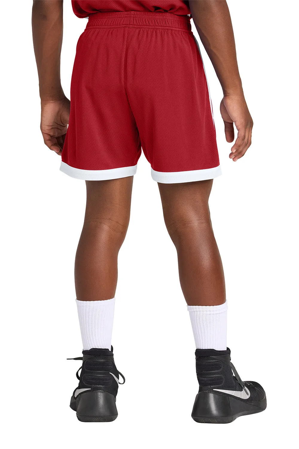 Sport-Tek Youth Rival Moisture Wicking Basketball Shorts - Deep Red/White Clothing Sport-Tek