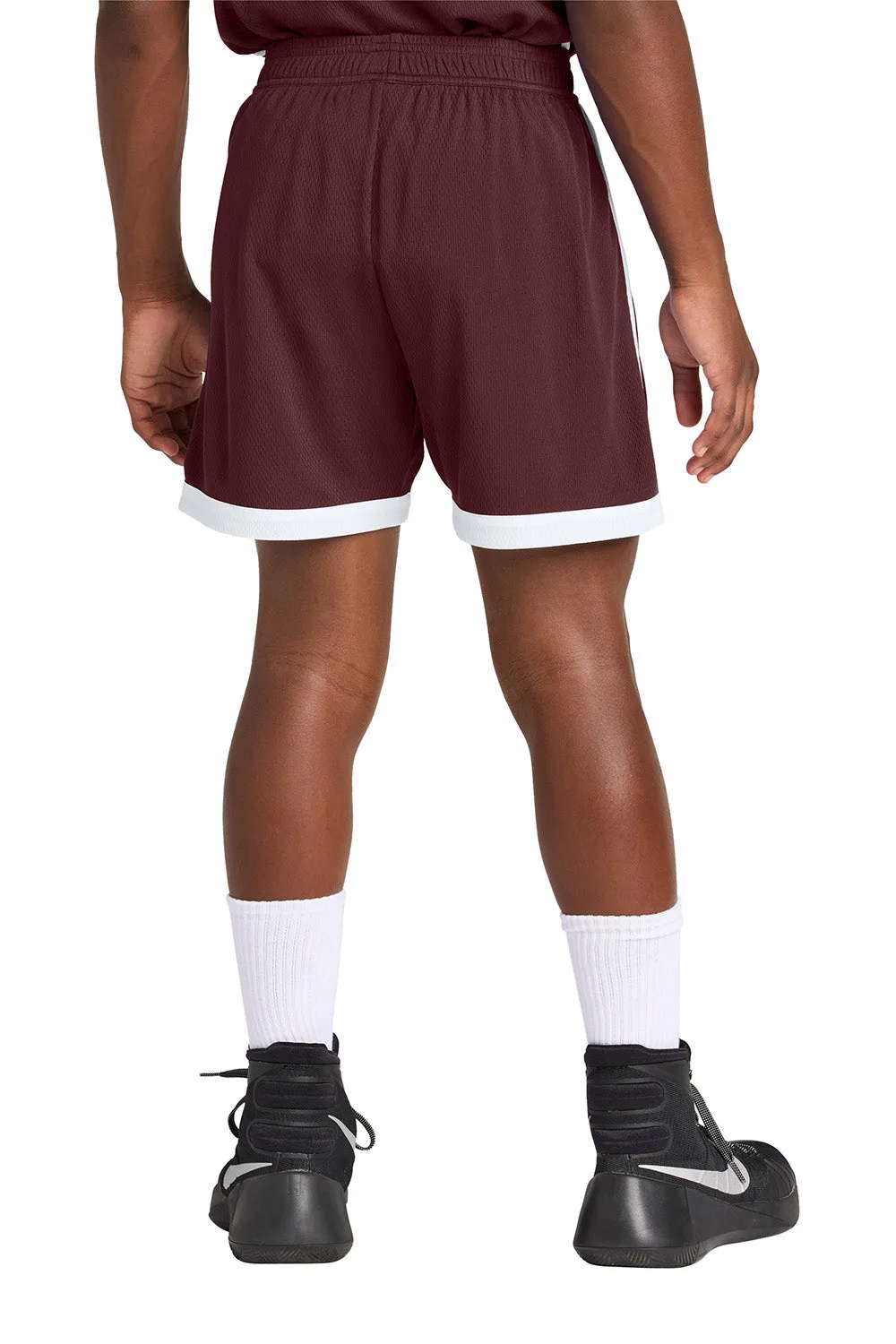 Sport-Tek Youth Rival Moisture Wicking Basketball Shorts - Maroon/White Clothing Sport-Tek
