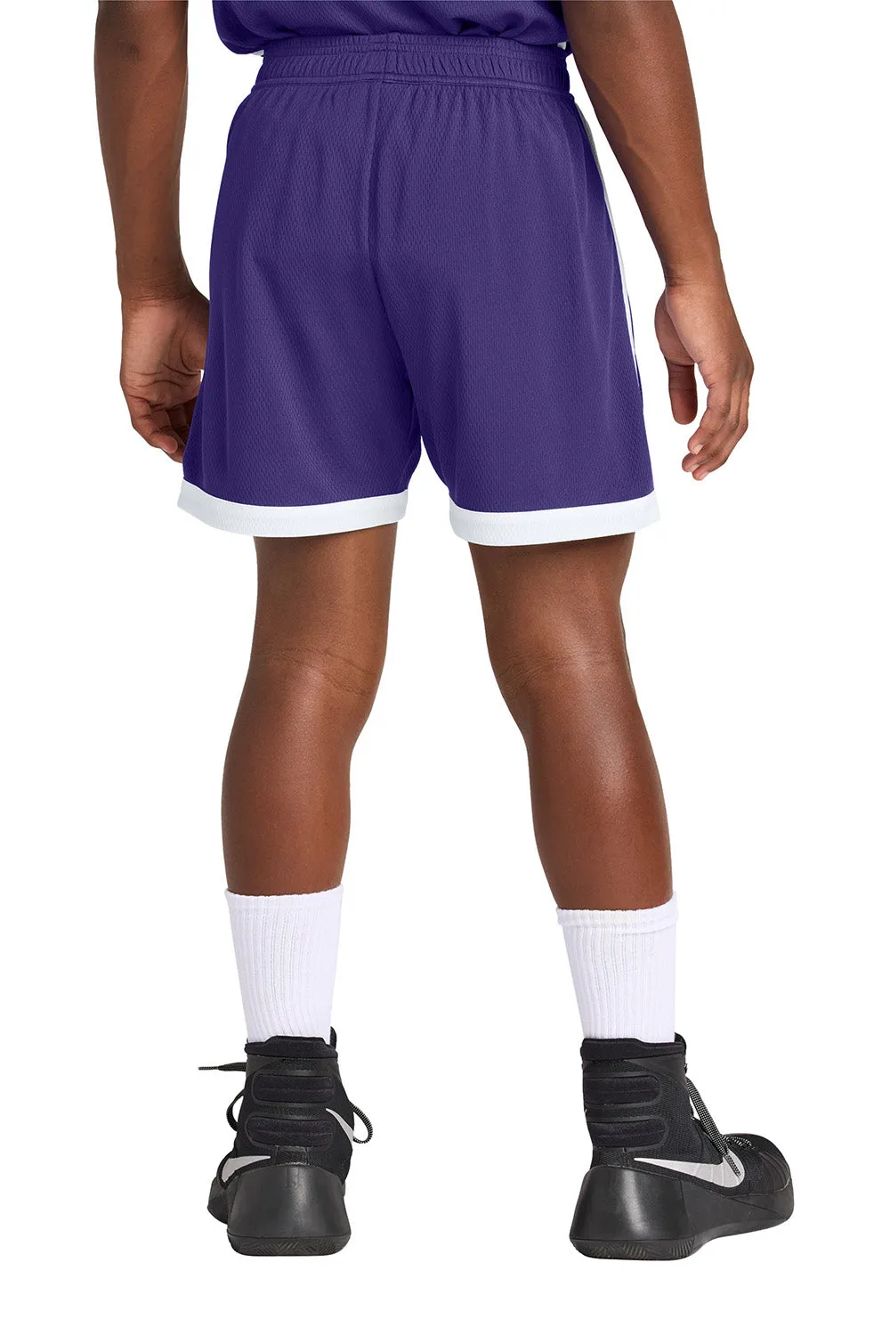 Sport-Tek Youth Rival Moisture Wicking Basketball Shorts - Purple/White Clothing Sport-Tek