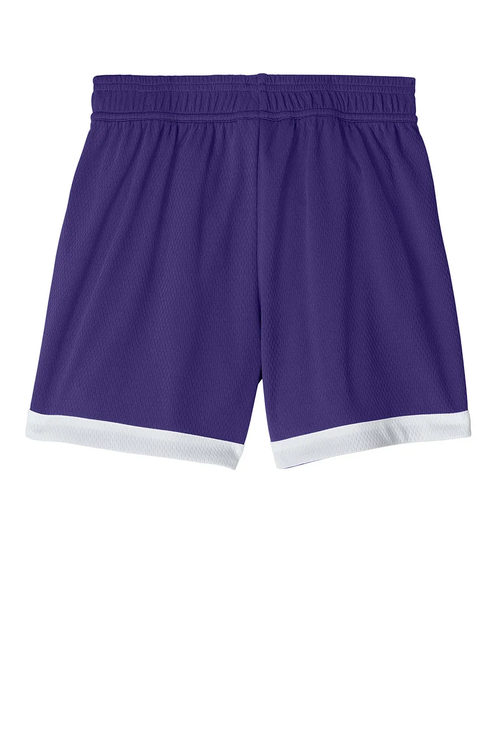 Sport-Tek Youth Rival Moisture Wicking Basketball Shorts - Purple/White Clothing Sport-Tek
